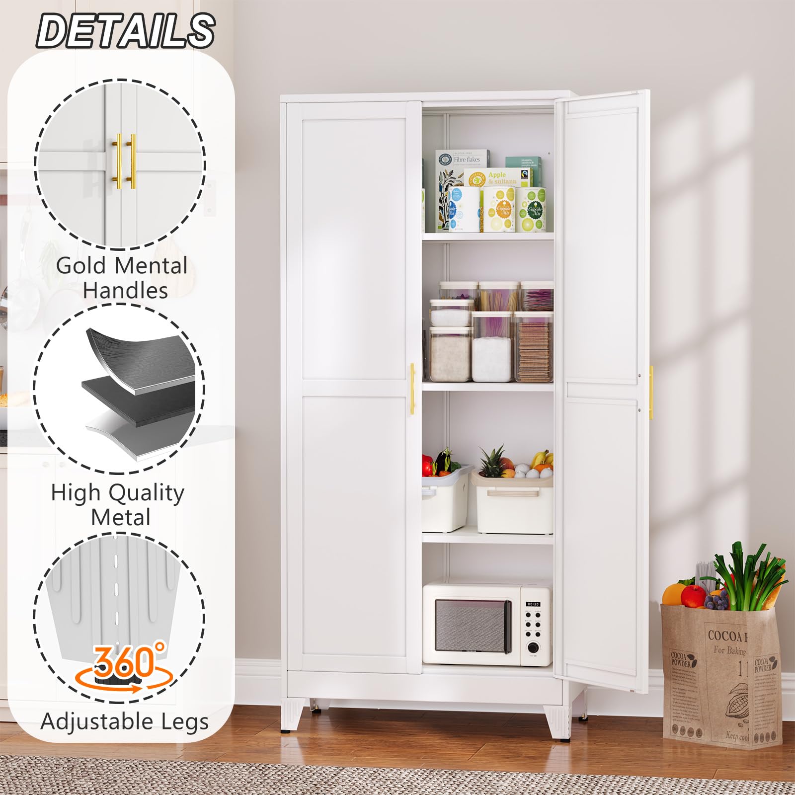 ホワイト収納キャビネット Amazon｜winiowa 収納キャビネット 2ドア 収納キャビネット